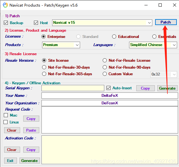 Navicat for mysql 注册Navicat_Keygen_Patch_v5.6_By_DFoX使用方法