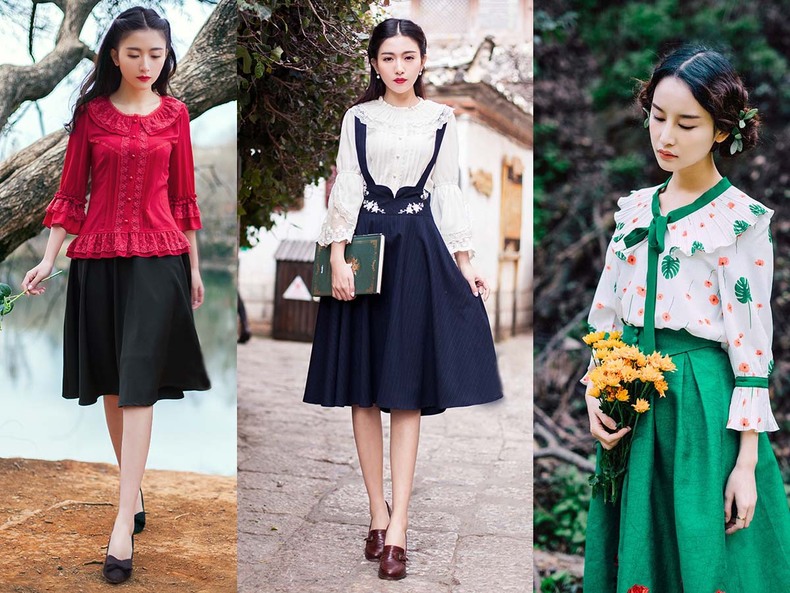 不用减膘，复古喇叭袖让你仙美又显瘦！