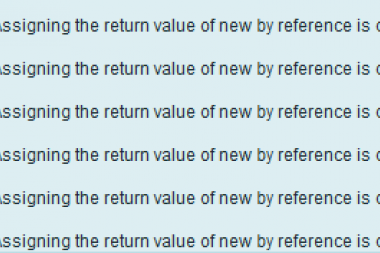 php报错：Deprecated: Assigning the return value of new by reference is deprecated in